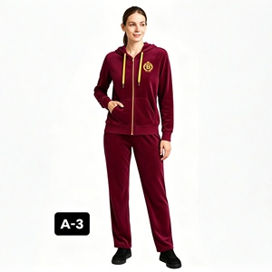 Custom Ultra Soft Fabric <strong>Velvet</strong> <strong>Tracksuit</strong> 2 Piece Embroider logo Sportswear Suit Velour <strong>Tracksuits</strong> for <strong>Women</strong> - Product Image 1