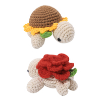 Kit de crochet en fil de laine tortue 2 pièces pour débutants, pièce pré-débutée, kit de démarrage, coffret cadeau, artisanat familial pour adultes, projets pour enfants