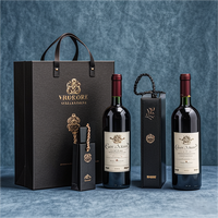 Caja de Embalaje de Lujo para Botellas de Vino, Personalizada con Logotipo, Impermeable, de Cartón Rígido con Esponja, para Regalo