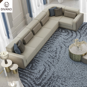 Muebles Italianos Foshan, Juego de Sofás Modulares de Cuero Genuino de Lujo en Forma de L, para el Hogar, Modelo DV-OTHOMSON-BOCAS, Producto Italiano - Product Image 5