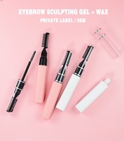 Vente en gros, kit vegan imperméable à l'eau, cire coiffante, gel pour les sourcils, marque privée, savon liquide pour les sourcils à double tête, logo personnalisé