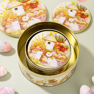 DAMAI <b>Easter</b> Tin Box Tinplate Candy Boxes <b>Easter</b> Tin Cartoon Party Treat Box Rabbit Candy Basket With Lid for <b>Easter</b> Supplies - Product Image 2