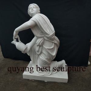 美しい天然白大理石の伝統的な手彫り磨き仕上げのアポロエレガントな裸婦像、家の装飾に - Product Image 4