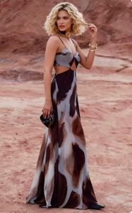 Women's Tie-Dye Sexy <b>Spaghetti</b> <b>Strap</b> Sleeveless Flowing Resort Dresses Fashion - Product Image 3