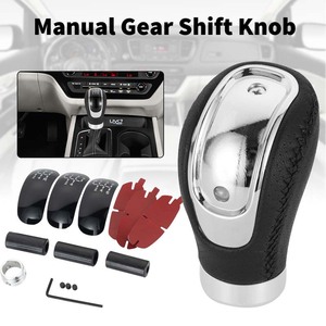 Car Gear <b>Knob</b> Black Stitched Leather 5 6 Speed <b>Shift</b> Head For GM Daewoo Transmission Modification Part Set - Product Image 2