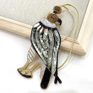 PH121 Nouveauté Patch Aigle en Strass Fait Main, Appliques Aigle et <span class=keywords><strong>Perroquet</strong></span> de Luxe Scintillantes, Breloque de Sac avec Anneau de Suspension - Product Image 1