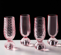 Verre Highball Rétro Texturé avec Base Sphérique, Verre à Cocktail Haut à Motif Gaufré et Base Lourde pour Bar à Domicile et Fêtes