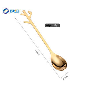 Cuchara creativa de acero inoxidable para helado, cuchara agitadora de café para pastel de entrepierna para el hogar, tenedor para ensalada de frutas - Product Image 5