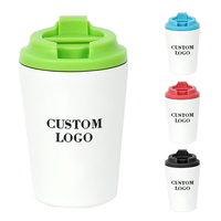 Mug Kopi Vakum Terisolasi Dinding Ganda Tahan Panas dan Dingin Dengan Tutup Logo Kustom Kantor