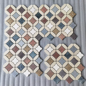 Gạch khảm mảnh đá cẩm thạch nhiều màu sắc Centurymosaic, kiểu dáng hình học không đều, dùng trang trí tường nhà bếp và phòng tắm — ảnh 1