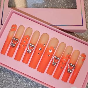 Esmalte <span class=keywords><strong>de</strong></span> uñas postizas con diseño <span class=keywords><strong>de</strong></span> <span class=keywords><strong>estrella</strong></span> <span class=keywords><strong>de</strong></span> película, Uñas postizas hechas a mano, alta calidad, muestra gratis - Product Image 1