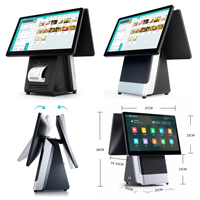 Sistema POS de Doble Pantalla con Impresora de 80mm, WIFI, BT, Terminal POS tipo Tablet