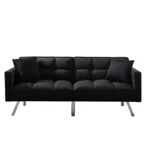 Großhandel futon sofa sleeper-Moderne Velvet Tuft Futon Couch Cabrio Loves eat Sleeper Liegen