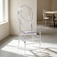 Chaise fantôme en acrylique transparent en gros, chaise d'événement en plastique transparent, chaise personnalisée pour banquets et réceptions