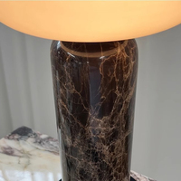 Lámpara de Mesa Moderna de Mármol con Forma de Hongo, Lámpara de Noche de Cristal de Lujo para Hotel, Dormitorio, Sala de Estar, Proveedor OEM ODM