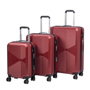 Casing bagasi setelan tiga potong ABS + PC tahan air 20/24/28 inci kapasitas besar kustom dengan lapisan poliester dan pegangan lembut - Product Image 4