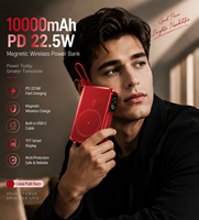 Batterie Externe Magnétique Sans Fil 10000mAh 35W PD à Charge Rapide avec Écran TFT et Support Portable 2-en-1 – Vente en Gros