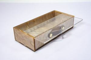 Caja de Mahjong Moderna, Lujosa y Minimalista, de Acrílico Transparente y Madera, con Tapa Deslizante, Patrón de Caparazón de Tortuga, Portátil, Duradera, Venta al Por Mayor - Product Image 3