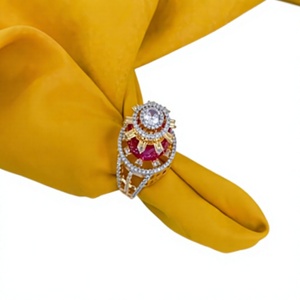 Stylish Designer Gold Plated Brass <b>Adjustable</b> <b>Ring</b> with Zircon for Women's Party & Wedding Wear - Product Image 2