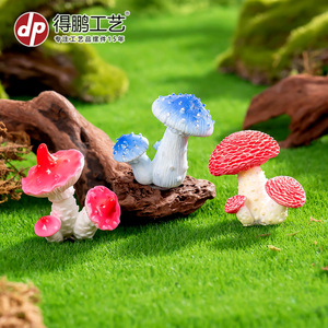 เครื่องประดับเรซิ่นรูปเห็ดกลุ่ม สำหรับตกแต่งสวนในร่มและกลางแจ้ง วางบนโต๊ะ รูปทรงไม่สม่ำเสมอ ผิวมันเงา - Product Image 5