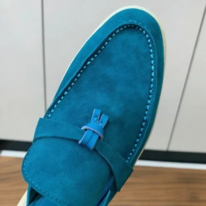 High-end Designer Fashionable Genuine Sheepskin slip on Casual <b>Shoes</b> <b>with</b> Cork Outsole for Men Women Suitable for All Seasons. - Product Image 4
