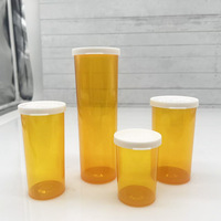 Flacon à pilules en plastique avec bouchon fin et simple en plastique, couleur personnalisée, cylindre droit pour la distribution de comprimés, flacon rond en PET