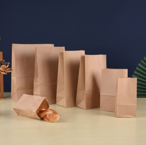 Eco-Friendly Recyclable High-End Multi Size Stand up Kraft Paper Food Bags Made of Thick Virgin Kraft Paper with Folded Bottom - Product Image 1