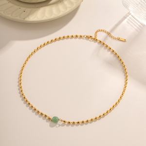 Collar con Colgante de Perla de Agua Dulce, Cadena Ovalada de Acero Inoxidable Chapada en Oro, Estilo Francés, a la Moda - Product Image 2