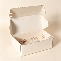 Boîtes d'expédition en carton ondulé personnalisées avec logo, bande déchirable, imprimées en couleur, auto-adhésives, avec fermeture éclair, pour maquillage et chapeaux