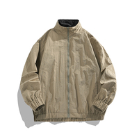 Blouson Bomber en Jean Léger Noir Satiné Personnalisé avec Fermeture Éclair, Style Universitaire Décontracté, Veste de Pilote, Streetwear