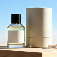 Kotak Kemasan Silinder Kustom 30ml 50ml 100ml Botol Parfum Kaca Bulat Transparan Kosong