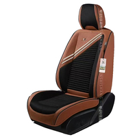 Housses de siège de voiture toutes saisons en cuir imperméable noir bicolore pour sièges avant de camion, fourgonnette et SUV