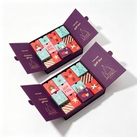 Luxuriöse Doppeltürige Maßgefertigte Biologisch Abbaubare Papierbox Geschenk-Kosmetik-Schmuck-Lippenstift-Schokoladen-Adventskalender-Verpackungsbox