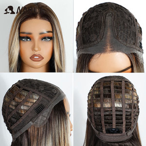 Tổng hợp ren phía trước tóc giả phụ nữ nhỏ thẳng 12 inch ngắn <span class=keywords><strong>Bob</strong></span> Pre ngắt cắt sẵn trung bình màu nâu đầy màu sắc cosplay mật độ 150% - Product Image 6