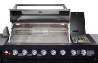 Barbecue à gaz en acier inoxydable à 8 brûleurs avec allumage électronique et brûleur infrarouge, barbecue de cuisine extérieure pour patio