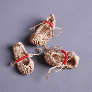 Handmade Woven Shoe Pendant Bamboo Resin Chinese Style <b>Car</b> <b>Ornament</b> Rearview Mirror Decorative Craft - Product Image 2