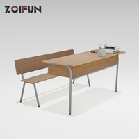 Chaise-banc double confortable en bois pour salle de classe, support à crayons au design simple, vente en gros de contreplaqué OEM/ODM