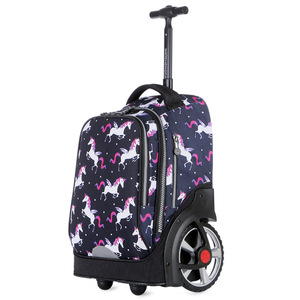 Mochila Escolar Personalizada OEM <span class=keywords><strong>de</strong></span> 18 Pulgadas <span class=keywords><strong>con</strong></span> <span class=keywords><strong>Ruedas</strong></span> <span class=keywords><strong>Grandes</strong></span> <span class=keywords><strong>de</strong></span> Nailon Impermeable, Tipo Carrito <span class=keywords><strong>de</strong></span> <span class=keywords><strong>Viaje</strong></span> para Niños y Niñas - Product Image 1