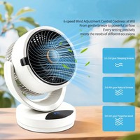 Ventilador de Circulación con Difusor de Aroma, Carga USB Inalámbrica, Oscilación Automática Silenciosa, Luz Nocturna de 3 Colores, Plástico, para Dormitorio u Oficina