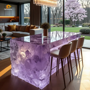 <span class=keywords><strong>Comptoir</strong></span> de bar en résine époxy translucide avec éclairage LED de luxe, cristal onyx, <span class=keywords><strong>pour</strong></span> bar, centre commercial, hôtel, discothèques - Product Image 3