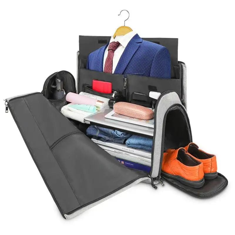 Ayakkabı bölmesi ile özel Logo giysi çantası seyahat spor küçük seyahat çantası taşınabilir giysi takım çantası