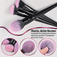 Daily Queen & Mor-phe 19 pièces Pinceaux de maquillage en poudre à manche noir brillant Nano Hair Glossy Black Handle, Qualité supérieure et sensation luxueuse, Logo personnalisé