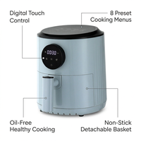 Friteuse à air chaud à circulation 360°, 1,5 L, 900 W, numérique, sans huile, petite friteuse de cuisine pour une cuisson croustillante à la maison