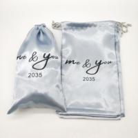 Sac en satin de soie à cordon personnalisé pour accessoires capillaires, vente chaude