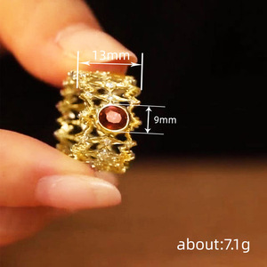 Anello in Cristallo Geometrico Stile Romano per Donne, Accessorio Moda Vintage per Uso Quotidiano e Feste - Product Image 4