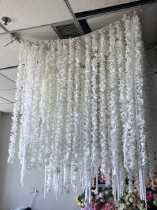 Flores Artificiales Colgantes de Techo de 1M*1M, Color Blanco, Estilo Viento, Personalizables en Tamaño y Color, Decoración <span class=keywords><strong>para</strong></span> Bodas, Gran Venta - Product Image 3