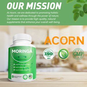 Cápsulas de Folha de Moringa ACORN OEM, Suplemento para Saúde Intestinal e da Pele, Suporte Antioxidante e Energético, Cápsulas de Moringa para Imunidade - Product Image 5
