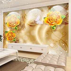 Komnni Tùy Chỉnh 3 D Hình Nền Bức Tranh Tường Châu Âu Vàng Trang Sức Hoa Vỏ Và Stick Hình Nền Phòng Khách Phòng Ngủ Trang Trí Nội Thất Fresco