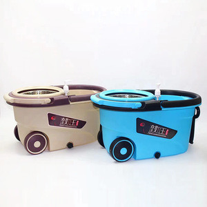 Spin Mop With Floating Bucket Stainless Steel Rod Rectangular Chenille Mop Head Wheels For Household Cleaning - Product Image 4