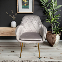 Fauteuil de salle à manger moderne de luxe en velours, ambiance romantique, siège moelleux, chaise de loisirs pour salle à manger